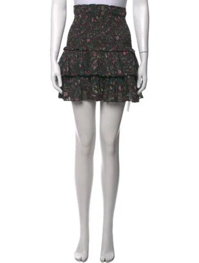 Pre-owned Isabel Marant Étoile Floral Print Mini Skirt In Grey