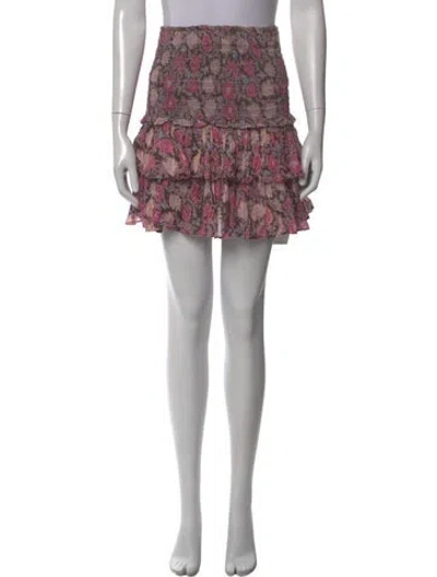 Pre-owned Isabel Marant Étoile Floral Print Mini Skirt In Pink
