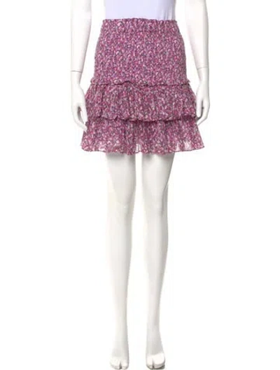 Pre-owned Isabel Marant Étoile Floral Print Mini Skirt In Pink