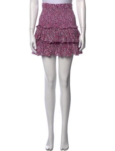 Pre-owned Isabel Marant Étoile Floral Print Mini Skirt In Pink