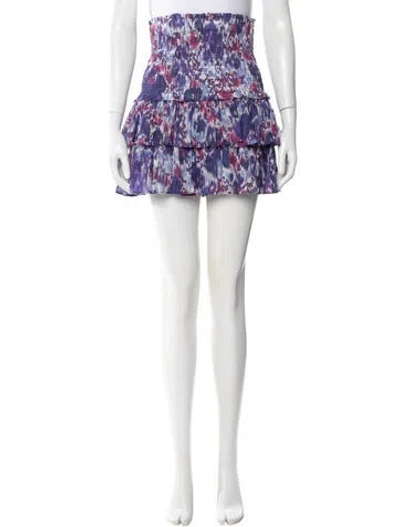 Pre-owned Isabel Marant Étoile Floral Print Mini Skirt In Purple