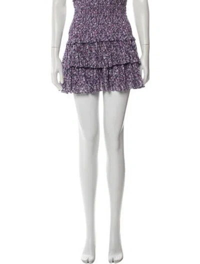 Pre-owned Isabel Marant Étoile Floral Print Mini Skirt In Purple