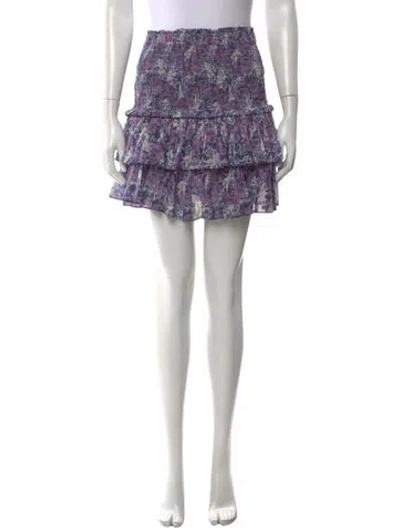 Pre-owned Isabel Marant Étoile Floral Print Mini Skirt In Purple