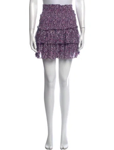 Pre-owned Isabel Marant Étoile Floral Print Mini Skirt In Purple