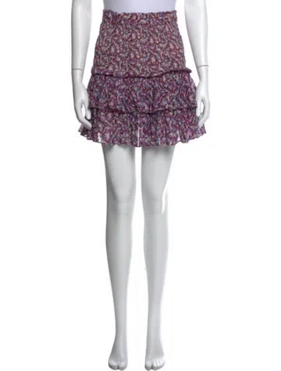 Pre-owned Isabel Marant Étoile Floral Print Mini Skirt In Purple