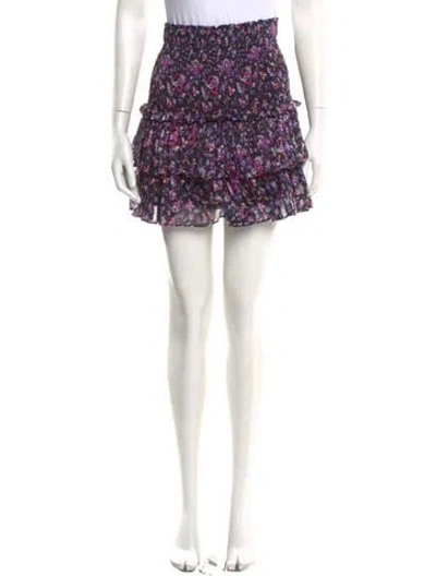 Pre-owned Isabel Marant Étoile Floral Print Mini Skirt In Purple