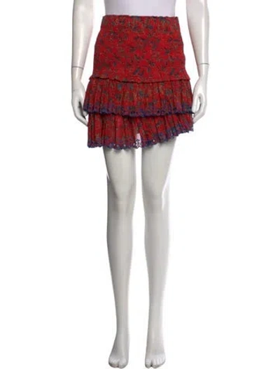 Pre-owned Isabel Marant Étoile Floral Print Mini Skirt In Red