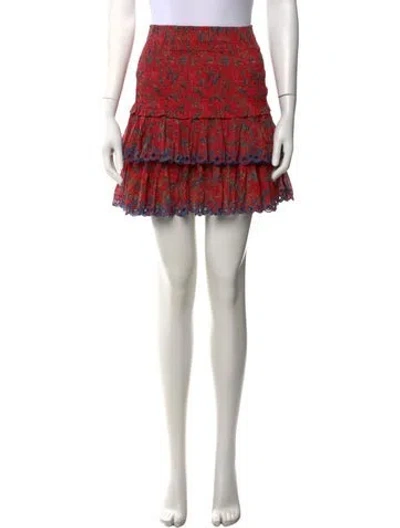 Pre-owned Isabel Marant Étoile Floral Print Mini Skirt In Red