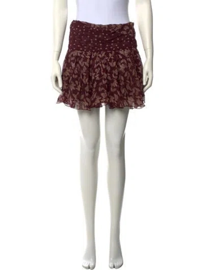 Pre-owned Isabel Marant Étoile Floral Print Mini Skirt In Red