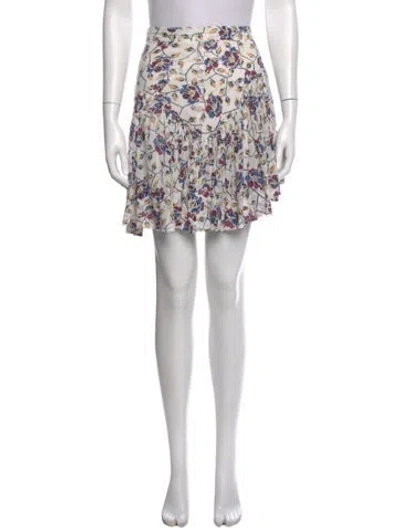 Pre-owned Isabel Marant Étoile Floral Print Mini Skirt W/ Tags In White