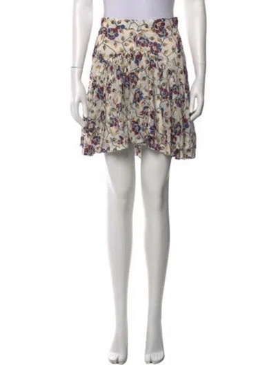 Pre-owned Isabel Marant Étoile Floral Print Mini Skirt In White