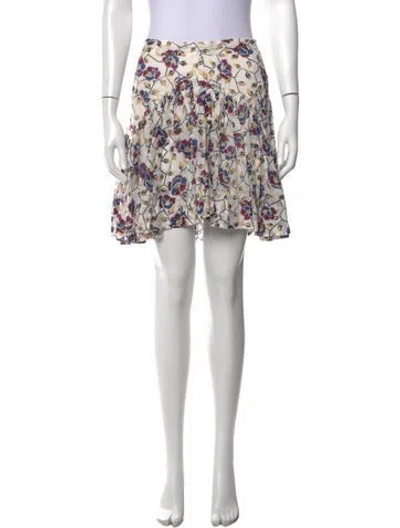 Pre-owned Isabel Marant Étoile Floral Print Mini Skirt In White