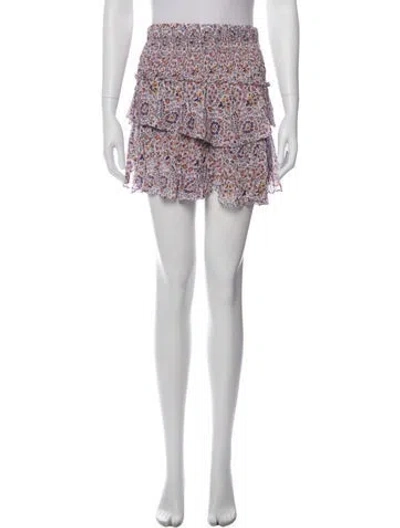 Pre-owned Isabel Marant Étoile Floral Print Mini Skirt In White