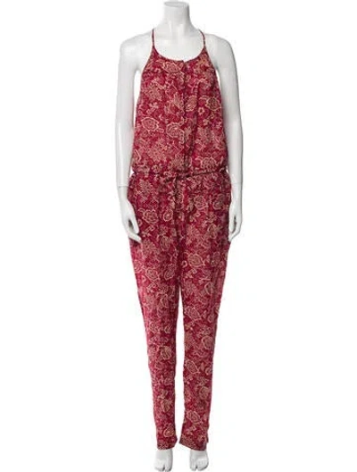 Pre-owned Isabel Marant Étoile Floral Print Scoop Neck Jumpsuit In Red