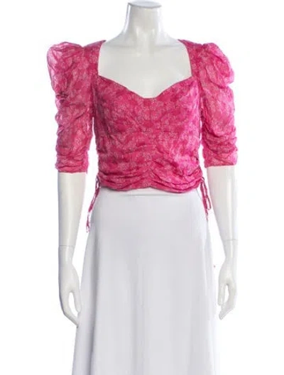 Pre-owned Isabel Marant Étoile Floral Print Square Neckline Blouse In Pink