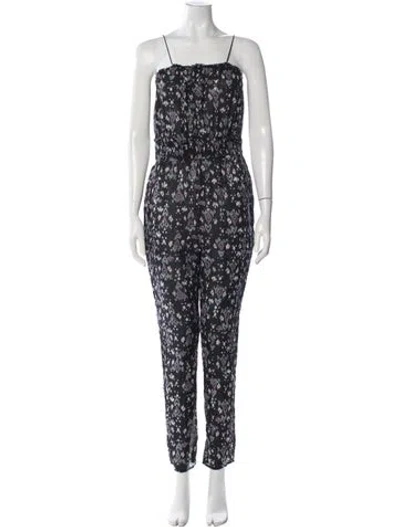 Pre-owned Isabel Marant Étoile Floral Print Square Neckline Jumpsuit In Black