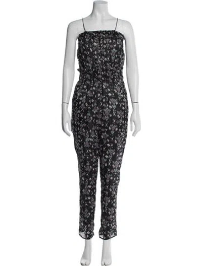 Pre-owned Isabel Marant Étoile Floral Print Square Neckline Jumpsuit W/ Tags In Black
