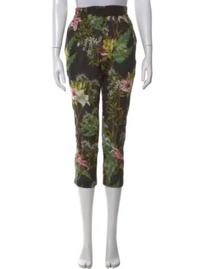 Pre-owned Isabel Marant Étoile Floral Print Straight Leg Pants In Black