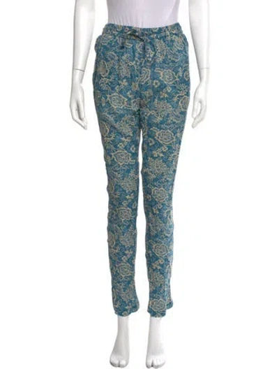 Pre-owned Isabel Marant Étoile Floral Print Straight Leg Pants In Blue