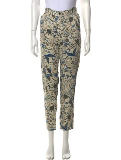 Pre-owned Isabel Marant Étoile Floral Print Straight Leg Pants In Neutrals