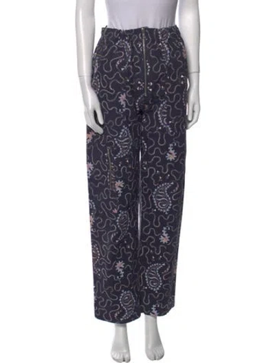 Pre-owned Isabel Marant Étoile Floral Print Straight Leg Pants In Purple