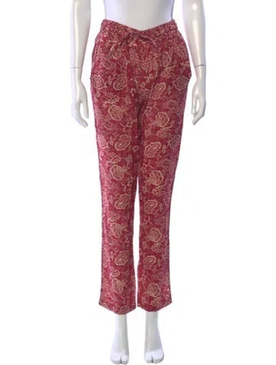 Pre-owned Isabel Marant Étoile Floral Print Straight Leg Pants In Red