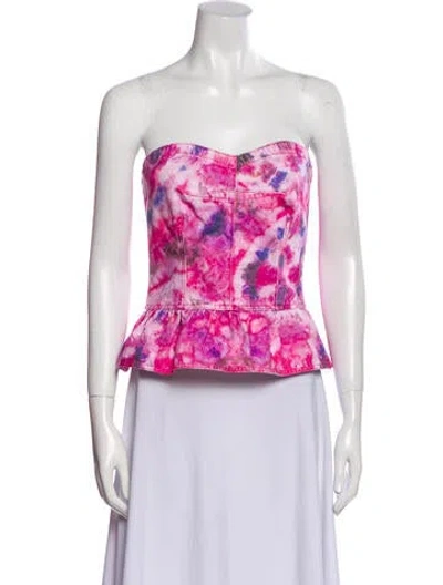Pre-owned Isabel Marant Étoile Floral Print Strapless Top W/ Tags In Pink