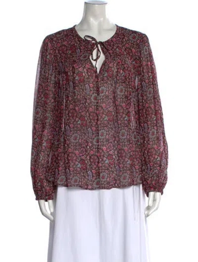 Pre-owned Isabel Marant Étoile Floral Print Tie Neck Blouse In Multicolor