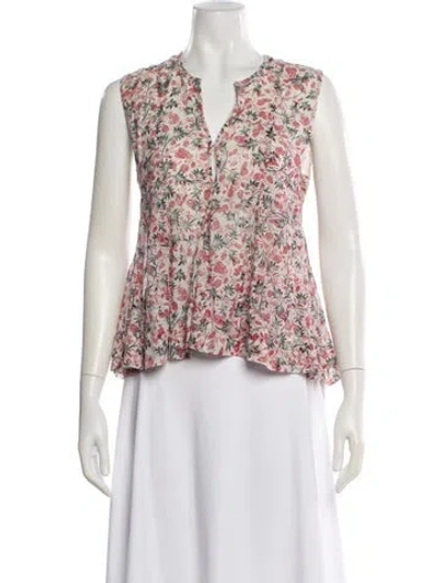 Pre-owned Isabel Marant Étoile Floral Print V-neck Blouse In Multi