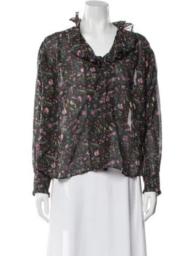 Pre-owned Isabel Marant Étoile Floral Print V-neck Blouse In Multi