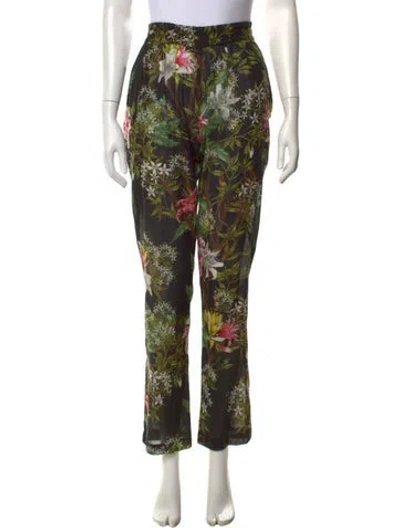 Pre-owned Isabel Marant Étoile Floral Print Wide Leg Pants In Black
