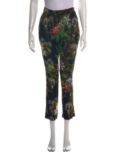 Pre-owned Isabel Marant Étoile Floral Print Wide Leg Pants In Black