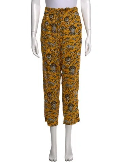 Pre-owned Isabel Marant Étoile Floral Print Wide Leg Pants In Yellow