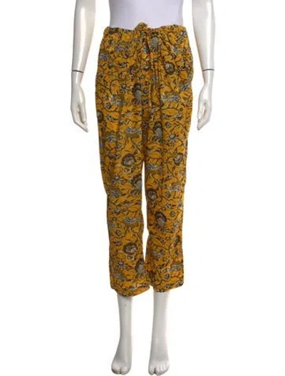 Pre-owned Isabel Marant Étoile Floral Print Wide Leg Pants In Yellow