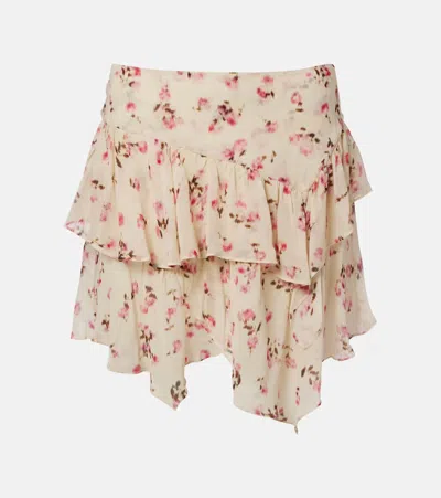 Isabel Marant Étoile Floral Ruffled Miniskirt In Multi