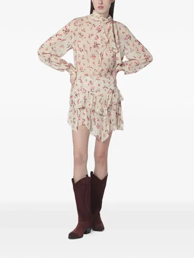 Isabel Marant Étoile Isabel Marant Etoile Beige Blouse With Floral Print In Neutral