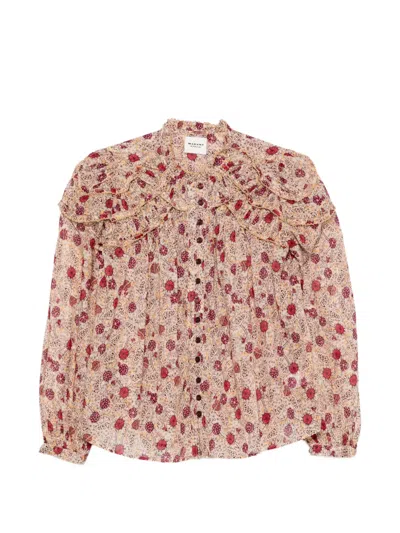 Isabel Marant Étoile Floral-print Ruffled Shirt In Neutral