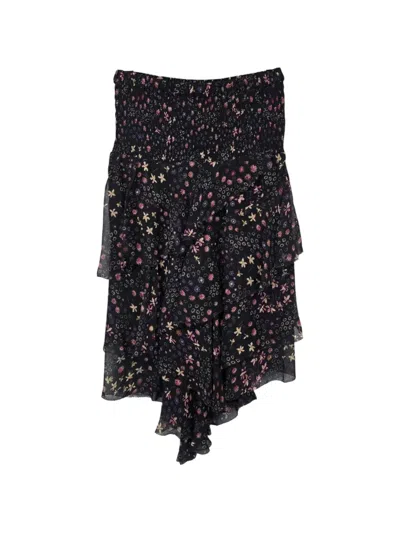 Isabel Marant Étoile Floral-print Ruffled Skirt In Black