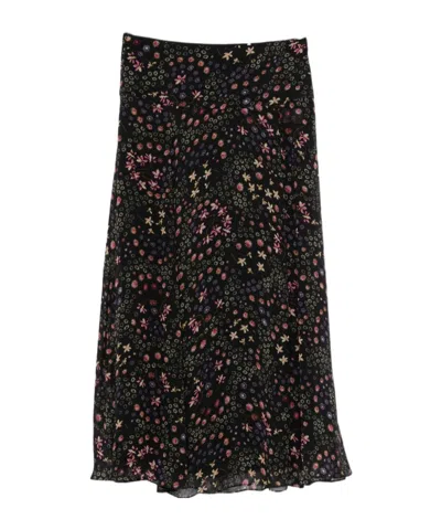 Isabel Marant Étoile Floral-printed Pleated Maxi Skirt In Black