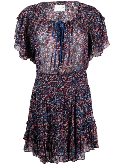 Isabel Marant Étoile Isabel Marant Etoile Florise Mini Dress In Pink /blue