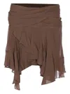 Isabel Marant Étoile Vibrant Green Skirt With Minimalistic Silhouette In Brown