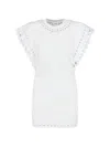 Isabel Marant Étoile Orlane Eyelet Ruffle-sleeve Mini T-shirt Dress In White