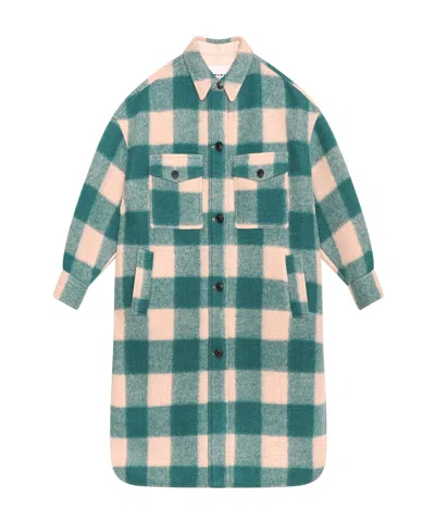Isabel Marant Étoile Fontizi Check-pattern Coat In Green