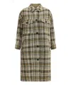 Isabel Marant Étoile Khaki Fontizi Wool Blend Coat In Green