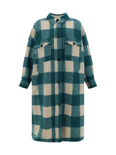Isabel Marant Étoile Fontizi Wool Blend Coat In Multi