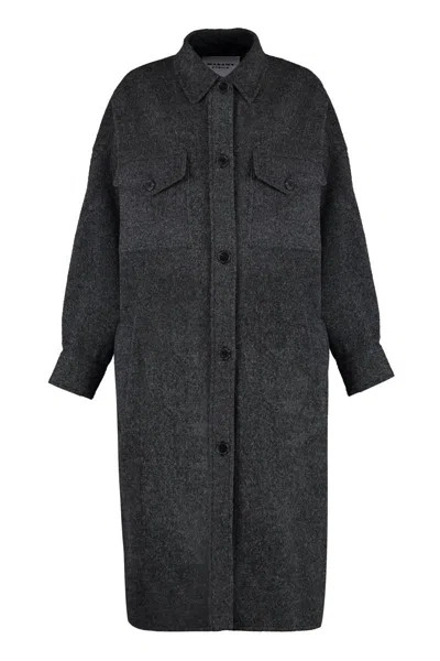 Isabel Marant Étoile Fontizi Wool Blend Coat In Grey
