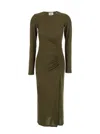 Isabel Marant Étoile Form-fitting Midi Dress With Gathered Side Draping In Brown