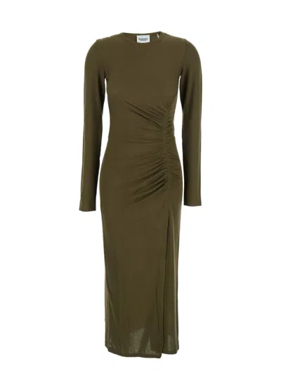 ISABEL MARANT ÉTOILE ISABEL MARANT ÉTOILE FORM-FITTING MIDI DRESS WITH GATHERED SIDE DRAPING