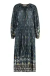 Isabel Marant Étoile Fratela Graphic-print Cotton Midi Dress In Blue
