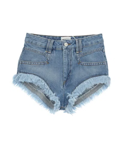 Isabel Marant Étoile Frayed Denim Shorts In Blue